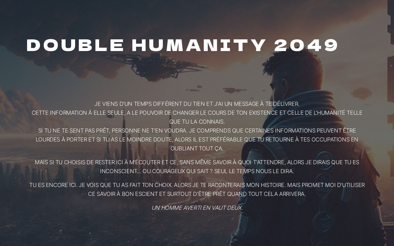 Double Humanity 2049 Le Message Secret   Card 